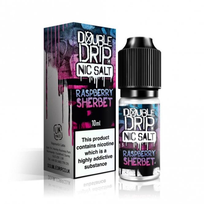 DOUBLE DRIP Raspberry Sherbet 10ml Nic Salt E-Liquid