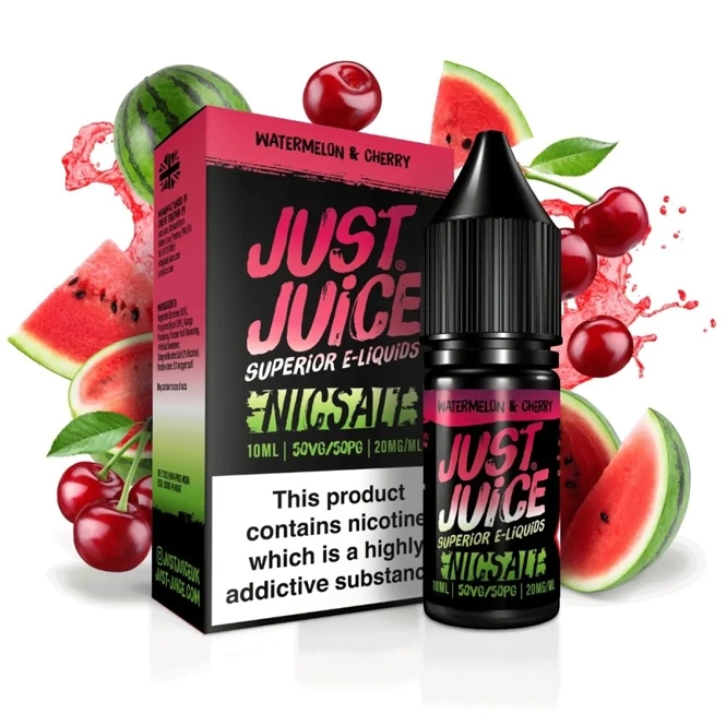 JUST JUICE Watermelon & Cherry 10ml Nic Salt E-Liquid
